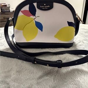 Kate Spade Lemon Print Crossbody Bag - Navy and Yellow